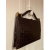 Sac crocodile brun poignée