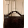 Sac crocodile brun poignée