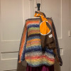 Pull vintage tricoté main laine et lurex