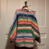 Pull vintage tricoté main laine et lurex