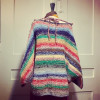 Pull vintage tricoté main laine et lurex