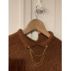 pull vintage tricoté main laine