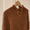 pull vintage tricoté main laine