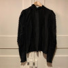 Blouse vintage frou frou noire 80S