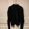 Blouse vintage frou frou noire 80S