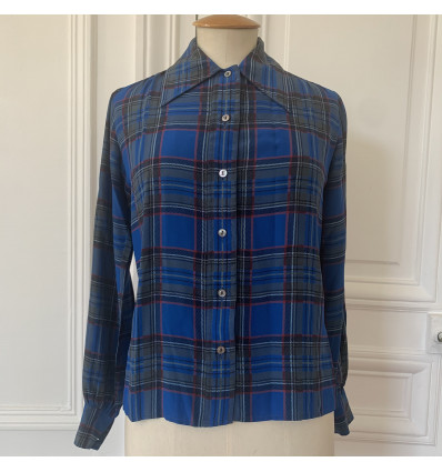 Blouse vintage Saint-Laurent écossaise