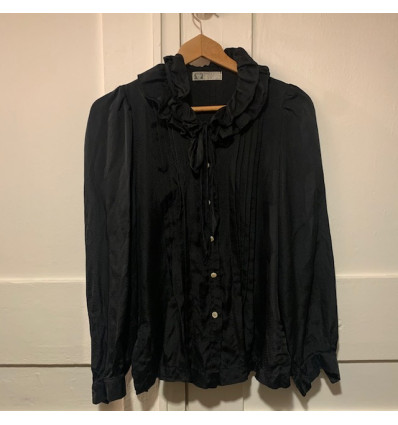 Blouse Emmanuelle Khanh vintage soie volants TM