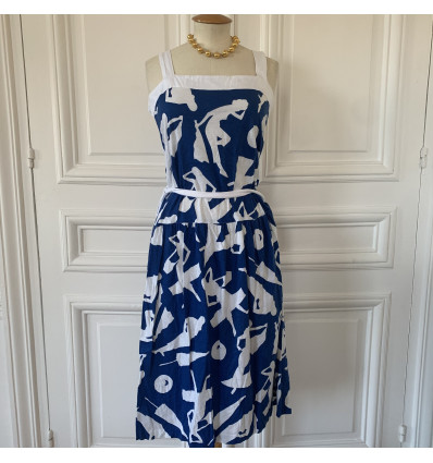 Robe coton Ted Lapidus vintage bretelles
