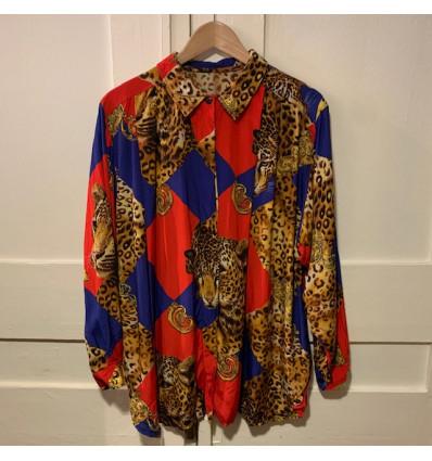 Blouse leopard bling TM vintage 80s