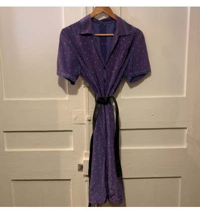 Robe fait main soie 70s TM/L