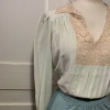Blouse Emmanuelle Khanh vintage soie dentelle TS