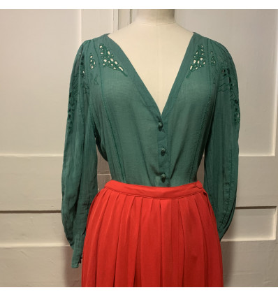 Blouse Emmanuelle Khanh vintage TM verte