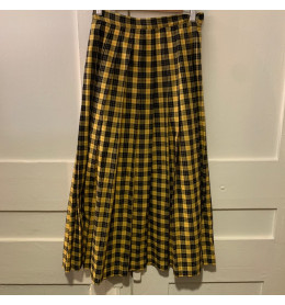 Jupe Droite Vintage Jaune Doublée - Taille 40, Made In France - Occasion Très Bon état