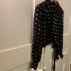 Blouse mousseline de soie vintage lamé or