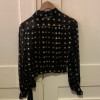 Blouse mousseline de soie vintage lamé or
