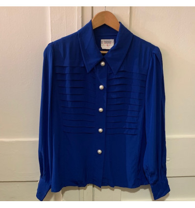 Blouse Yves Saint-Laurent vintage bleue T40/M