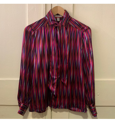 Blouse Celine vintage soie T40 rayures