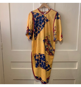 Robe Chemisier Chacok Noire Motif Floral Multicolore - Taille 2 - Midi, Manches Longues - Parfait état, Neuf Sans étiquettes