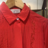 Blouse Emmanuelle Khanh vintage soie framboise TM/L