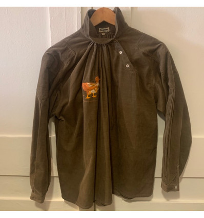Blouse vintage velours cotelé canard militaire