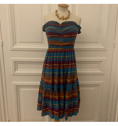 Robe vintage bustier smockée Infiniitif T38