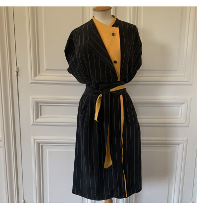 Robe Cerruti vintage soie bicolore