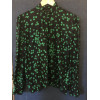 Blouse soie verte lavalliere vintage TS