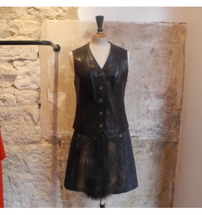 Gilet sans manches en cuir Hermès