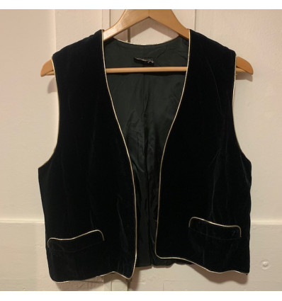 gilet sans manches velours lurex or