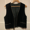 gilet sans manches velours lurex or