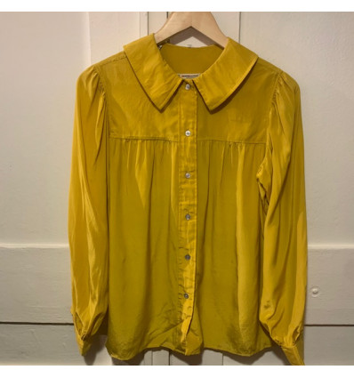 Blouse Saint-Laurent vintage soie moutarde T42/S/M