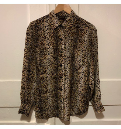 Blouse soie Yvan & Marzia vintage léopard