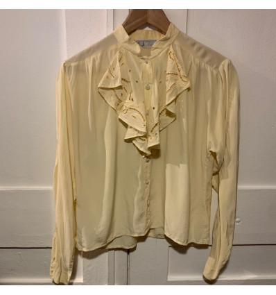 Blouse Emmanuelle Khanh vintage TS/M jaune