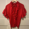 Blouse Saint-Laurent vintage soie rouge T38