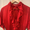 Blouse Saint-Laurent vintage soie rouge T38