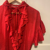 Blouse Saint-Laurent vintage soie rouge T38
