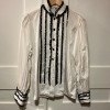 Blouse Saint-Laurent vintage dentelle et coton T38