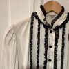 Blouse Saint-Laurent vintage dentelle et coton T38
