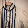 Blouse Saint-Laurent vintage dentelle et coton T38