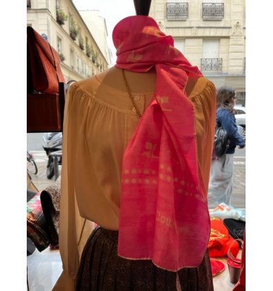 Echarpe longue Courreges vintage soie