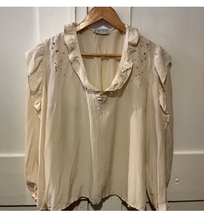 Blouse Emmanuelle Khanh vintage soie frou frou