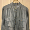 Blouse Saint-Laurent vintage soie T1 bleu ciel