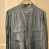 Blouse Saint-Laurent vintage soie T1 bleu ciel