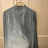 Blouse Saint-Laurent vintage soie T1 bleu ciel