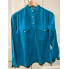 Blouse Saint-Laurent bleue vintage seventies