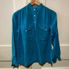 Blouse Saint-Laurent bleue vintage seventies