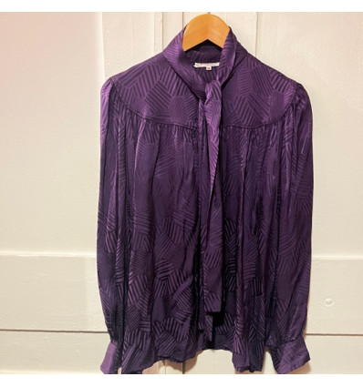 Blouse Saint-Laurent vintage lavallière violette T36