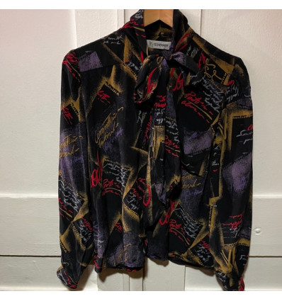 Blouse Jean Louis Scherrer vintage lavalliere années 80 TS/M