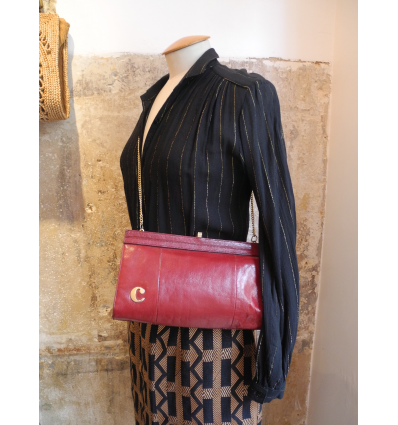 Pochette CARVEN cuir bordeaux
