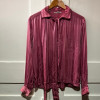 Blouse saint-Laurent vintage soie lavallière rose T3